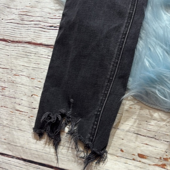 Zara The Skinny Distressed Hem Jeans in Pearl Black sz 6 - Picture 6 of 10